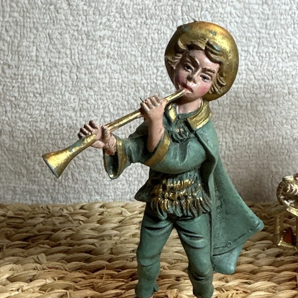 Vintage Shepherd Lantern Musician Nativity Figures Christmas Italy‎ Nativity
